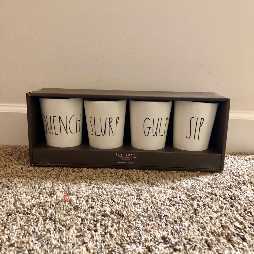 Rae Dunn Melamine Tumblers Quench Slurp Gulp Sip